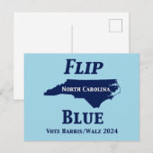 2024 North Carolina Blue gedreht Postkarte (Vorne/Hinten)