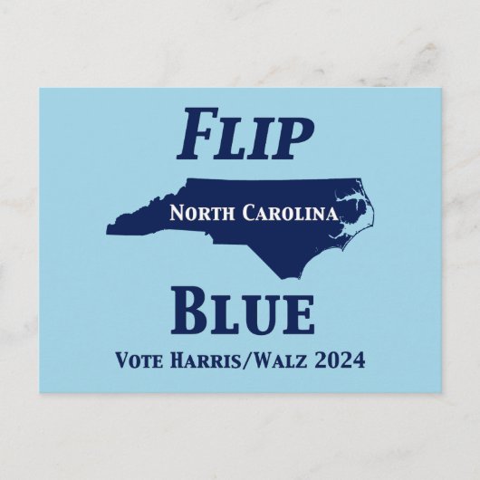 2024 North Carolina Blue gedreht Postkarte (Vorderseite)