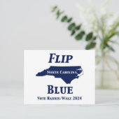 2024 North Carolina Blue gedreht Postkarte (Stehend Vorderseite)