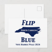 2024 North Carolina Blue gedreht Postkarte (Vorne/Hinten)