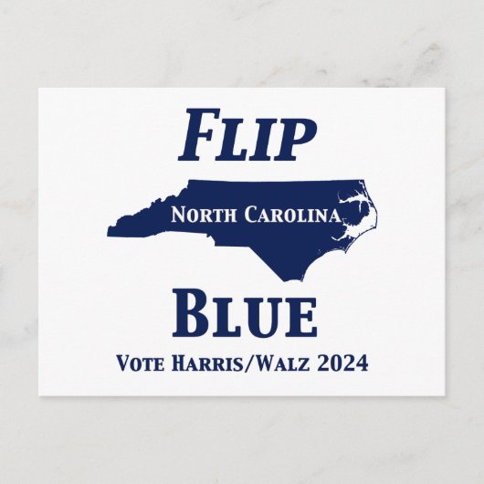 2024 North Carolina Blue gedreht Postkarte (Vorderseite)