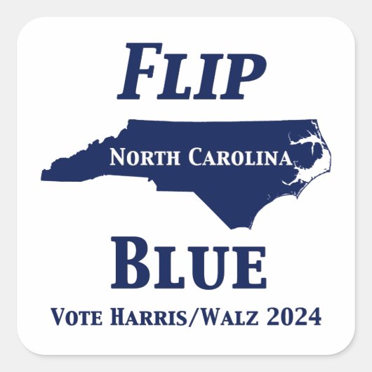 2024 North Carolina Blue gedreht Quadratischer Aufkleber (Vorderseite)