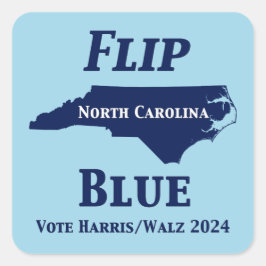 2024 North Carolina Blue gedreht Quadratischer Aufkleber