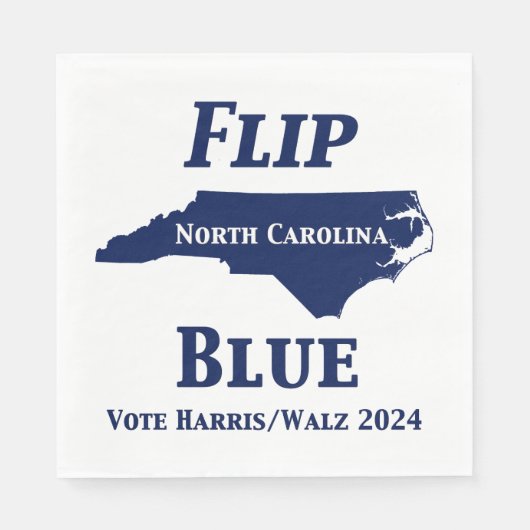 2024 North Carolina Blue gedreht Serviette (Vorderseite)