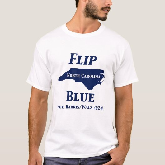 2024 North Carolina Blue gedreht T-Shirt (Vorderseite)