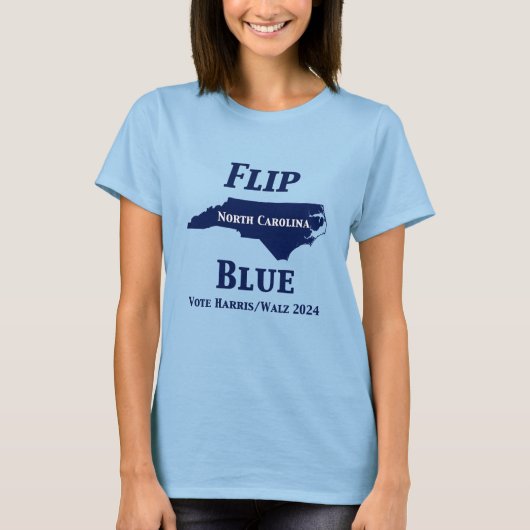 2024 North Carolina Blue gedreht T-Shirt (Vorderseite)