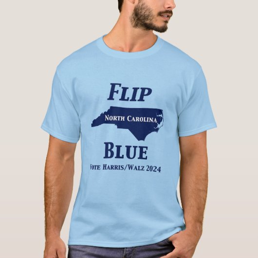 2024 North Carolina Blue gedreht T-Shirt (Vorderseite)