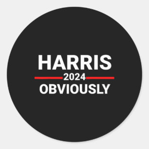 2024 offensichtlich Harris Waltz 2024 Wahl Kamala Runder Aufkleber