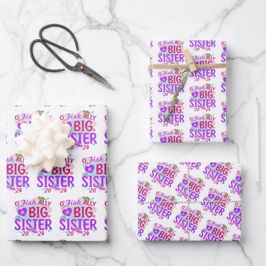 2024 Offiziell - O'Fishally ein großer Schwesterpu Geschenkpapier Set (Vorderseite)
