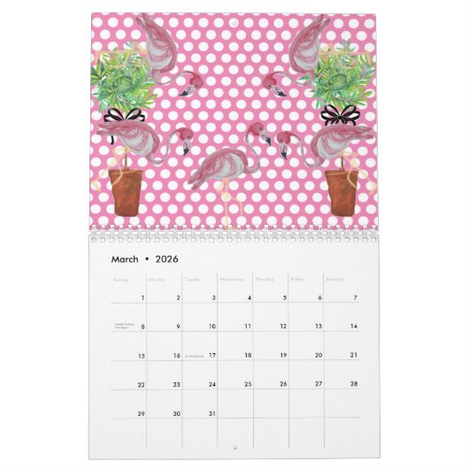2024 Palm Pink Flamingo Flamingos Terra Cotta Kalender (Mär 2026)