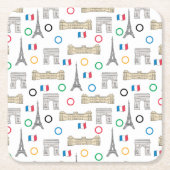 2024 Paris-Spiele Sommer-Spiele in Frankreich Rechteckiger Pappuntersetzer (Vorderseite)