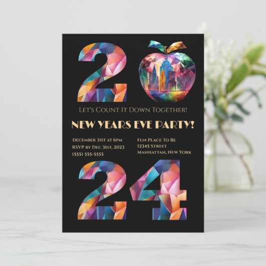 2024 Party Einladung- Einladung (Stehend Vorderseite)