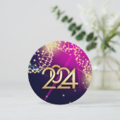 2024 Party-Feuerwerke für Silvester Einladung (Stehend Vorderseite)