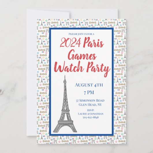 2024 Party für die Sommerbeobachtung der Pariser S Einladung (Vorderseite)