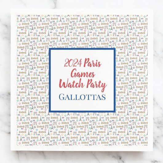 2024 Party für die Sommerbeobachtung der Pariser S Serviette