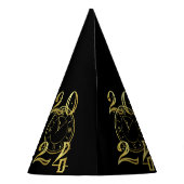 2024 Party-Hüte aus schwarzem Papier Partyhütchen (Rückseite)