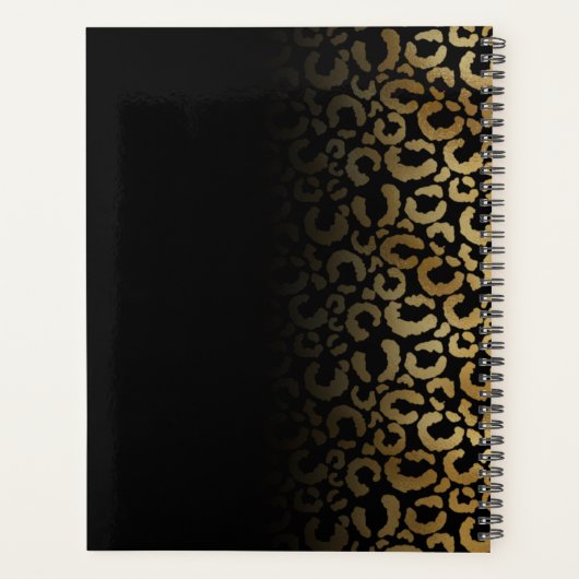 2024 Personalisierte Black Gold Leopard Spots Planer (Rückseite)