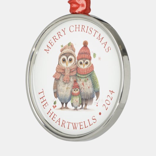 2024 Personalisierte Eukalyptusfamilie Frohe Weihn Ornament Aus Metall (Links)