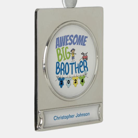 2024 Phantastischer großer Bruder Banner-Ornament Silber (Rechts)