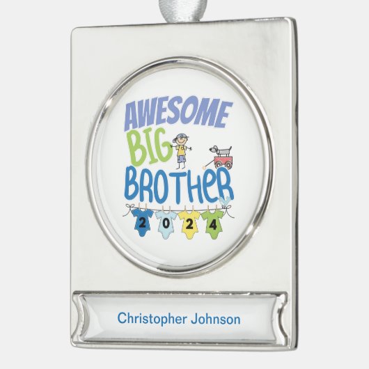 2024 Phantastischer großer Bruder Banner-Ornament Silber (Links)