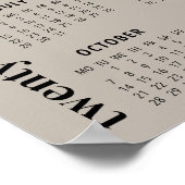 2024 Photo Calendar minimalist beige Poster (Ecke)