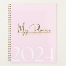 2024 Pink & Gold Monthly & Weekly Planer