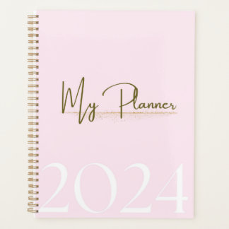 2024 Pink & Gold Monthly & Weekly Planer