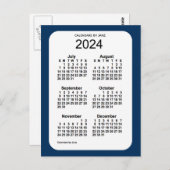 2024 Police Box Blue 6 Month Mini Kalender von Jan Postkarte (Vorne/Hinten)