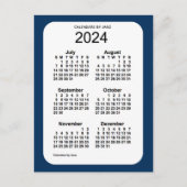 2024 Police Box Blue 6 Month Mini Kalender von Jan Postkarte (Vorderseite)