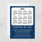 2024 Police Box Blue Business Calendar von Janz Postkarte (Vorne/Hinten)