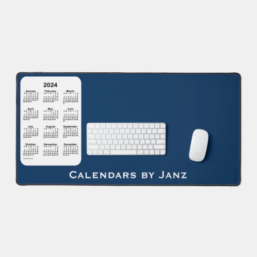 2024 Police Box Blue Two Tone Calendar von Janz Schreibtischunterlage (Tastatur & Maus)