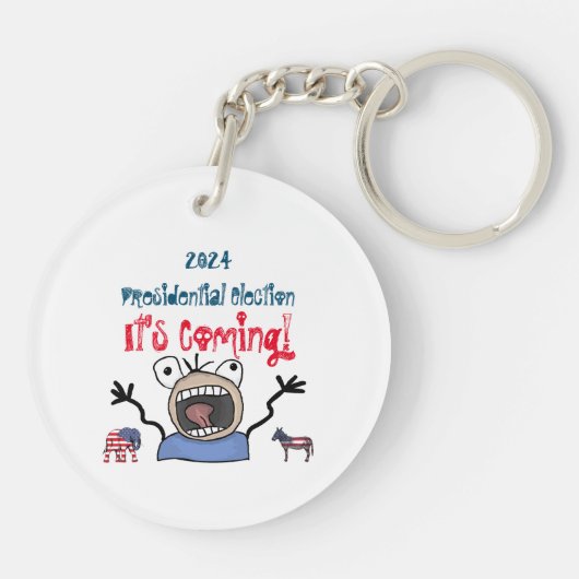 2024 Präsidentschaftswahl, es kommt! Schlüsselanhänger (Rückseite)
