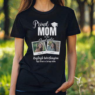2024 Proud-Mama des Graduate Custom-Fotos T-Shirt