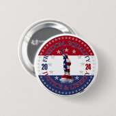 2024 Red Blue Freedom, Equality, Justice Liberty S Button (Vorne & Hinten)
