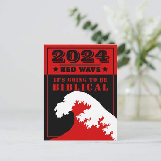 2024 RED WAVE Es wird BIBLICAL Postkarte (Stehend Vorderseite)