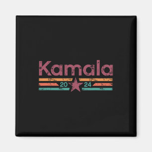 2024 Retro Color Grunge Stripes Kamala Harris 2024 Magnet