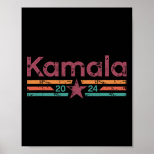 2024 Retro Color Grunge Stripes Kamala Harris 2024 Poster