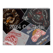 2024 Retro Grunge Motorrad-Kalender Kalender (Titelbild)