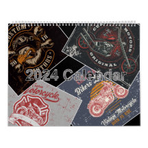 2024 Retro Grunge Motorrad-Kalender