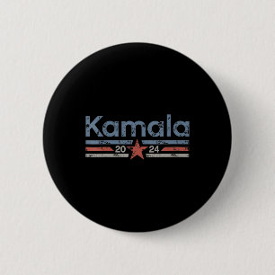 2024 Retro Grunge Stripes Vintag Kamala Harris 20 Button