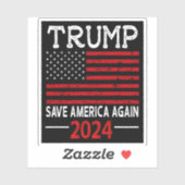 2024 Rettete Trump Amerika wieder auf der Spur Aufkleber (Blatt)