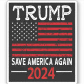2024 Rettete Trump Amerika wieder auf der Spur Aufkleber (Vorderseite)