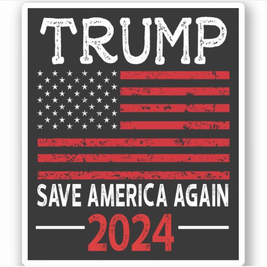 2024 Rettete Trump Amerika wieder auf der Spur Aufkleber (Vorderseite)