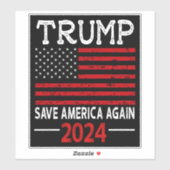 2024 Rettete Trump Amerika wieder Aufkleber (Blatt)