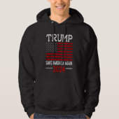 2024 Rettete Trump Amerika wieder USA Flag Hoodie (Vorderseite)