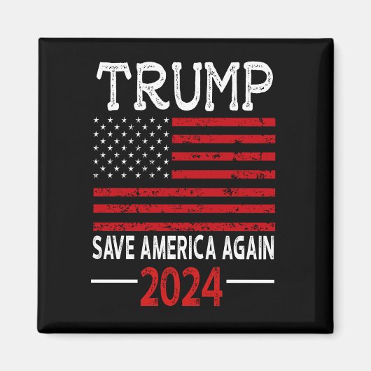 2024 Rettete Trump Amerika wieder USA Flag Magnet (Vorne)