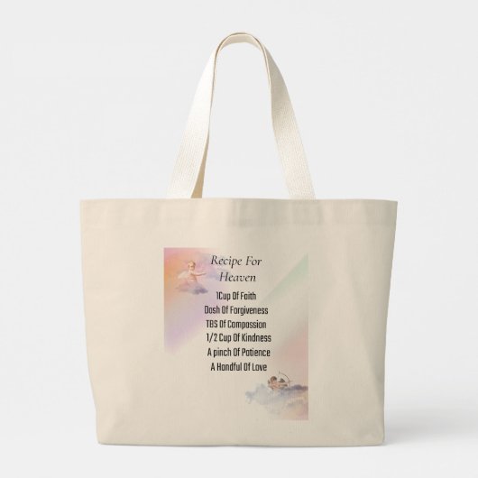 2024 Rezept für den Himmel auf einem Totbeutel Jumbo Stoffbeutel (Rückseite)