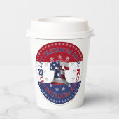 2024 Rot und Blau Lass Freedom Ring Liberty Bell Pappbecher (Rückseite)