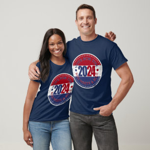 2024 Rot und Blau Wählen Sie für Rot Weiß und Blau T-Shirt
