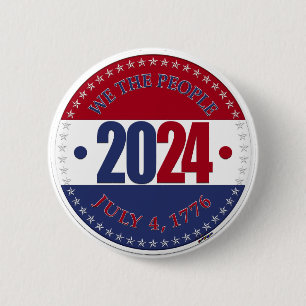 2024 Rot und Blau Wir Menschen Button